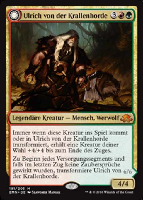 Ulrich of the Krallenhorde // Ulrich, Uncontested Alpha (Eldritch Moon #191)