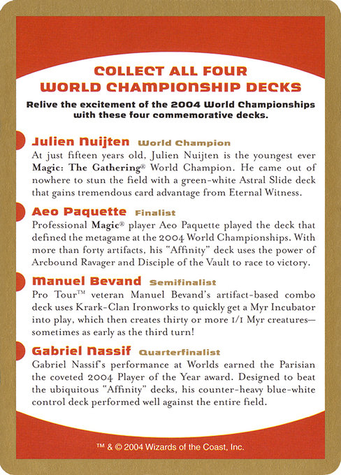 Cranial Plating (Aeo Paquette) [World Championship Decks 2004]
