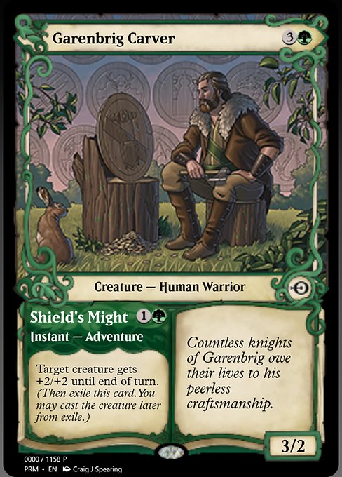 Garenbrig Carver // Shield's Might (Magic Online Promos #78782)