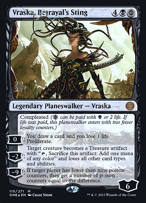 Vraska, Betrayal's Sting (Phyrexia: All Will Be One Promos #115s)