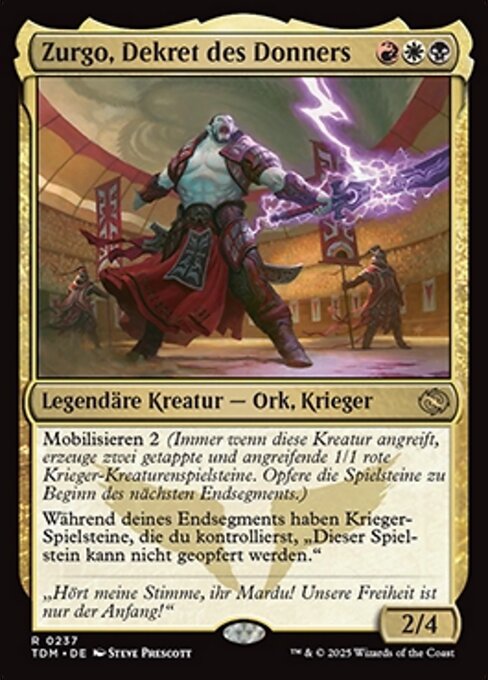 Zurgo, Dekret des Donners