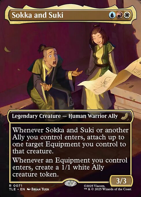 Sokka and Suki magic the gathering card art