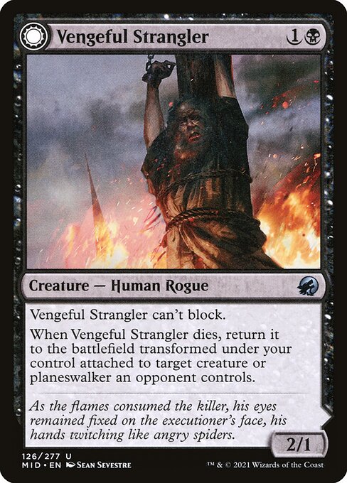 Vengeful Strangler // Strangling Grasp (Innistrad: Midnight Hunt #126)