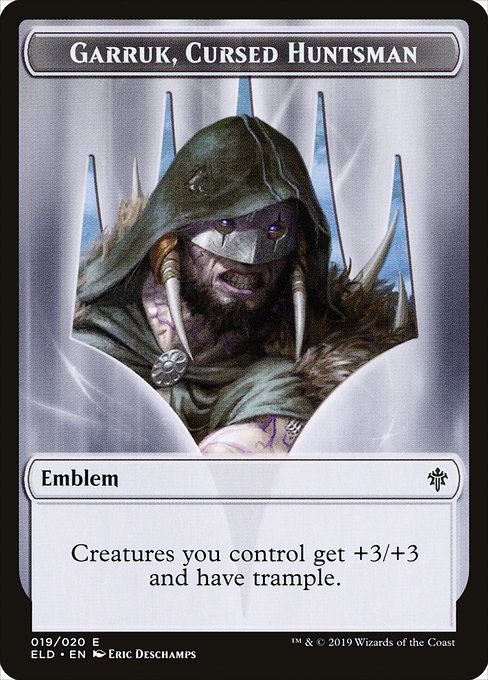 Garruk, Cursed Huntsman Emblem (Throne of Eldraine Tokens #19)