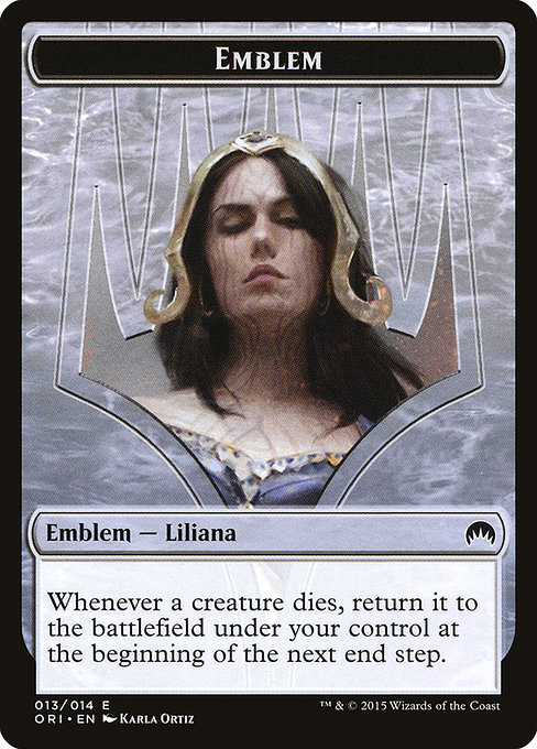 Liliana, Defiant Necromancer Emblem (Magic Origins Tokens #13)