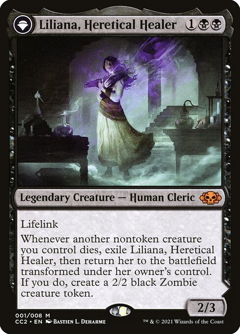 Liliana, curandeiro herético // Liliana, Defiant Necromancer (coleção de comandante: preto nº 1)