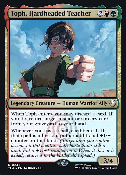 Toph, Hardheaded Teacher magic the gathering card art