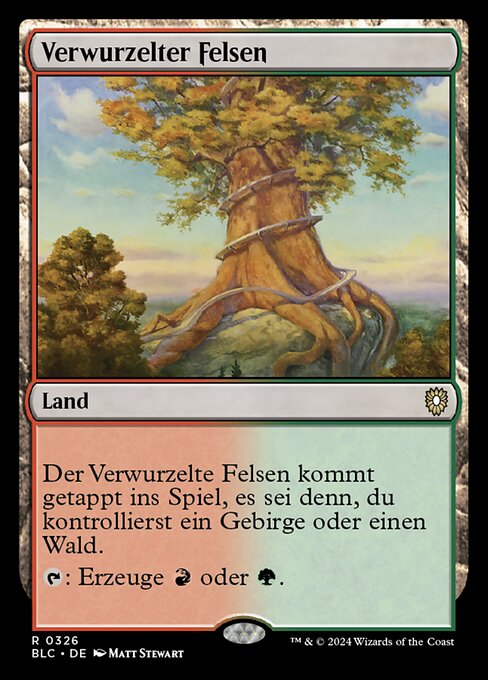 Verwurzelter Felsen