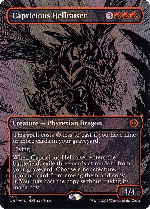 Capricious Hellraiser – Oil Slick Raised Foil (Foil Phyrexia: All Will Be One)