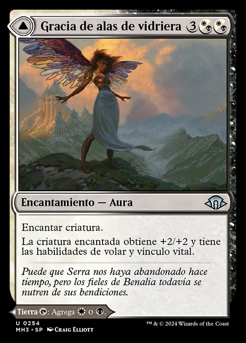 Gracia de alas de vidriera