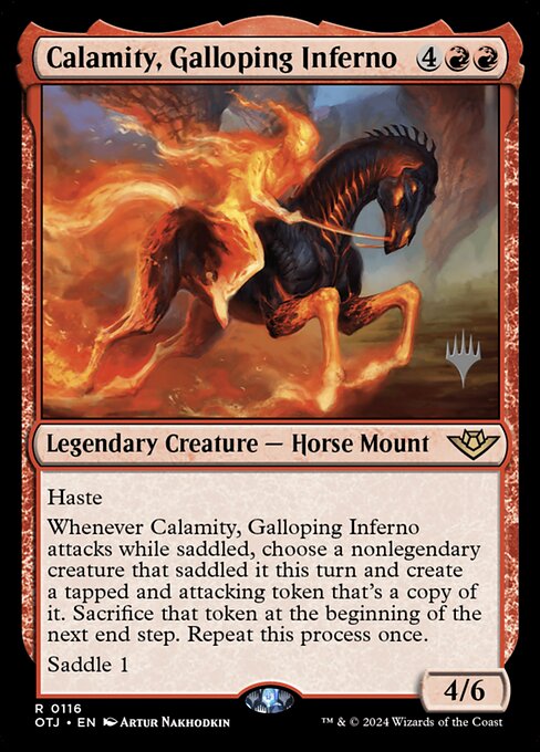 Calamity, Galloping Inferno (Outlaws of Thunder Junction Promos #116p)