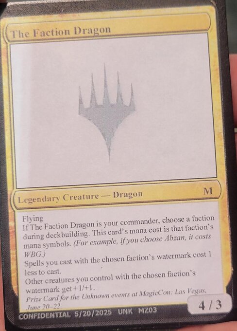 The Faction Dragon, carta Magic di tipo Legendary Creature — Dragon