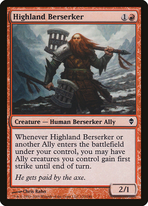 Highland Berserker (Zendikar #132)