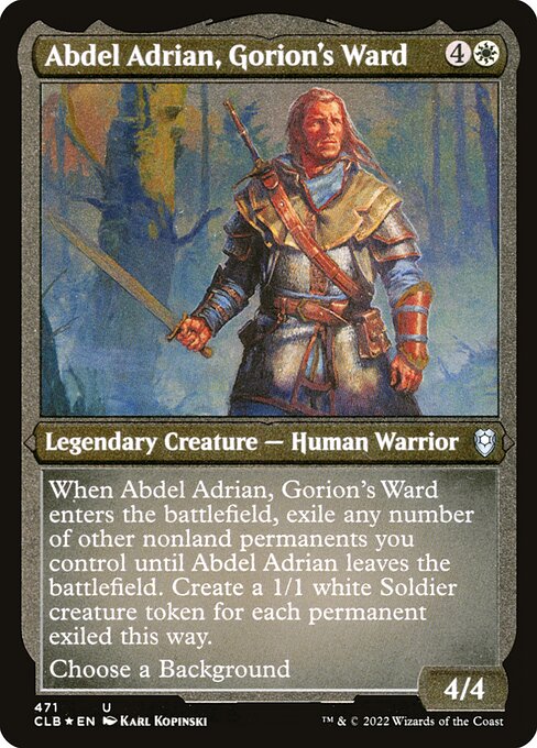 Abdel Adrian, Gorion's Ward – Foil Etched (Foil Commander Legends: Battle for Baldur's Gate)