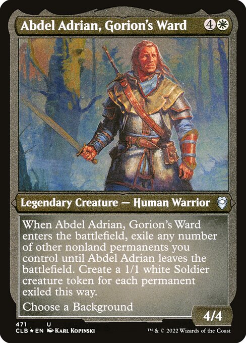 Abdel Adrian, Gorion's Ward (Commander Legends: Battle for Baldur's Gate #471)