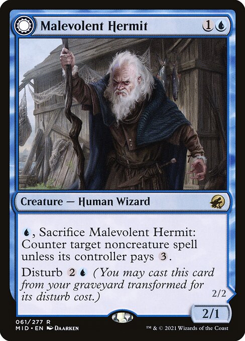Malevolent Hermit // Benevolent Geist card image