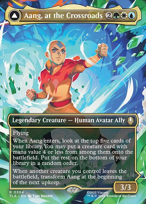 Aang, at the Crossroads // Aang, Destined Savior magic the gathering card art