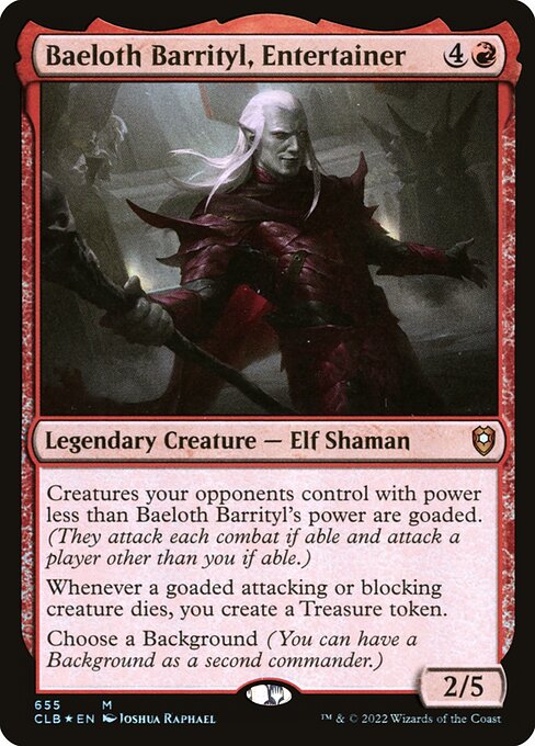 Baeloth Barrityl, Entertainer (Commander Legends: Battle for Baldur's Gate #655)
