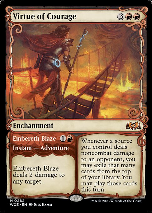 Virtue of Courage // Embereth Blaze (Wilds of Eldraine #282)