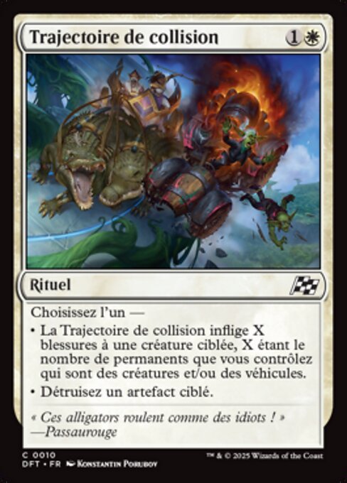 Trajectoire de collision