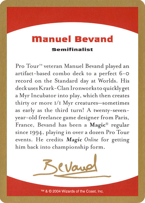 Manuel Bevand Bio (WC04)