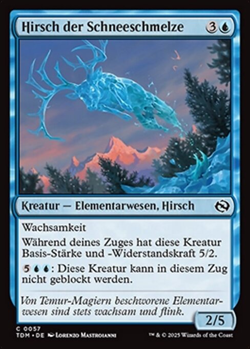 Hirsch der Schneeschmelze