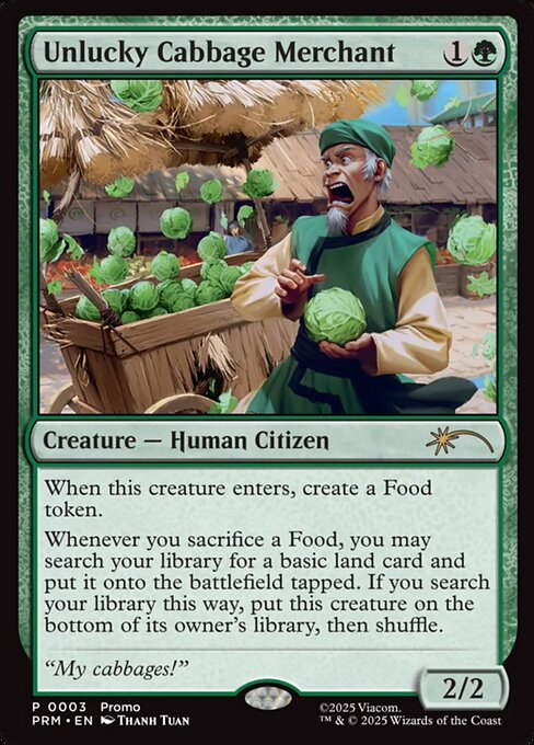Unlucky Cabbage Merchant magic the gathering card art