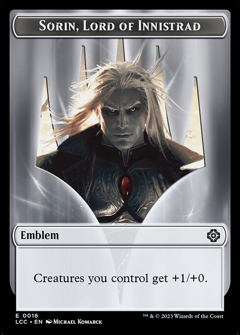 Sorin, Lord of Innistrad Emblem (The Lost Caverns of Ixalan Commander Tokens #16)