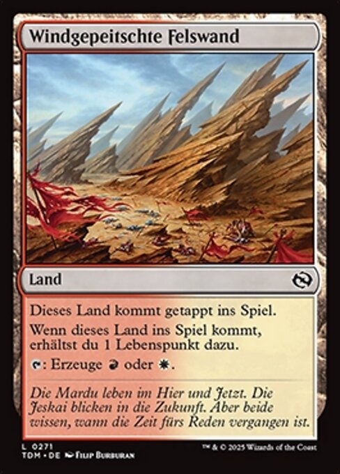 Windgepeitschte Felswand