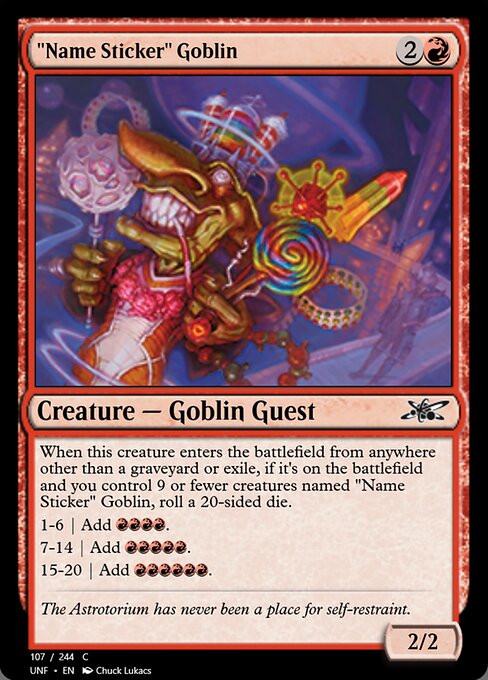 "Name Sticker" Goblin (Unfinity #107m)