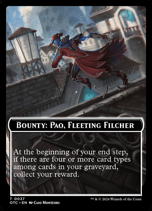 Bounty: Paq, Fleeting Filcher // Wanted! (Outlaws of Thunder Junction Commander Tokens #37)
