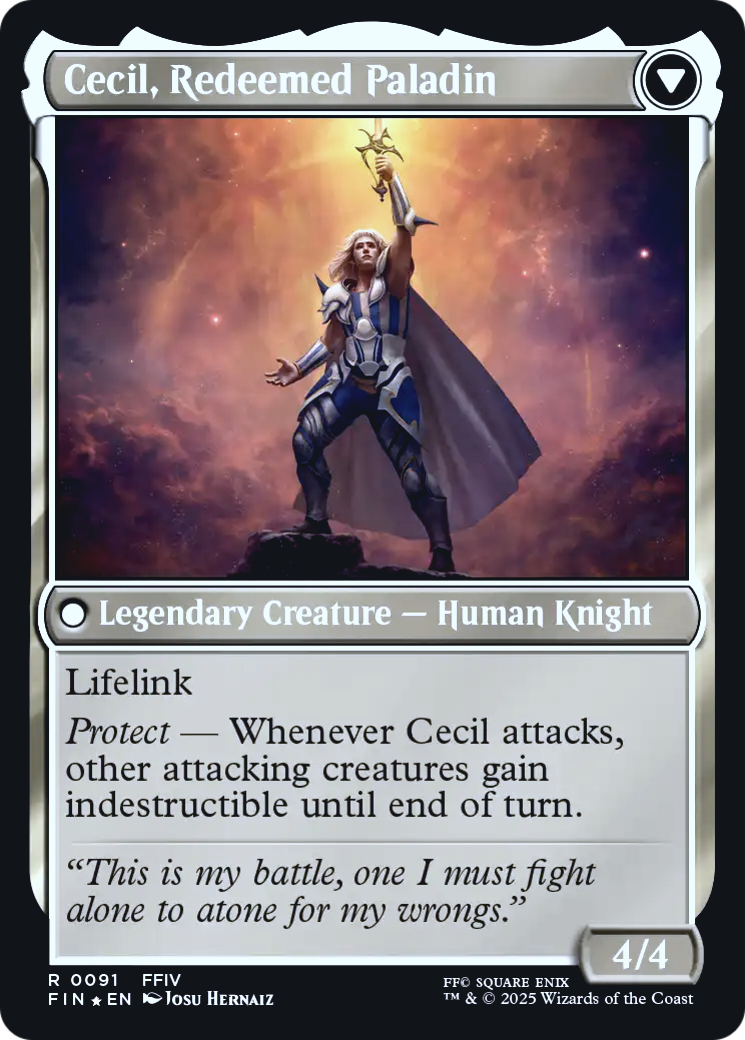 Cecil, Dark Knight // Cecil, Redeemed Paladin (back)