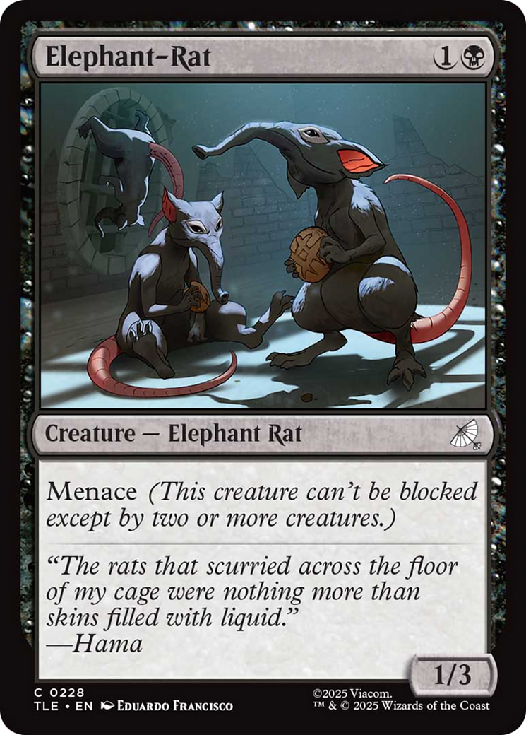 Elephant-Rat - Eduardo Francisco (2025) "The rats that scurried across the floor of my cage were nothing more than skins filled with liquid."
—Hama