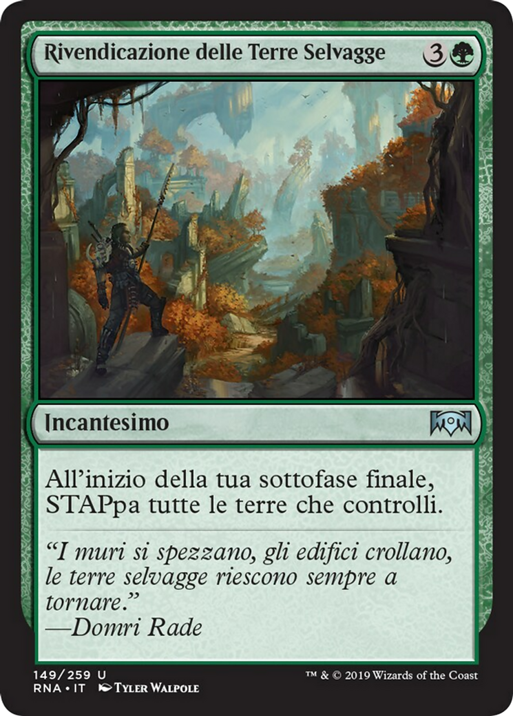 Rivendicazione delle Terre Selvagge (Wilderness Reclamation) · Ravnica  Allegiance (RNA) #149 · Scryfall Magic The Gathering Search