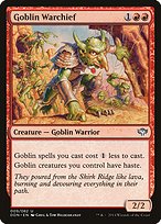 Goblin Warchief from Duel Decks: Speed vs. Cunning painted by Greg Hildebrandt & Tim Hildebrandt