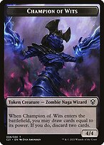 Champion of Wits from Commander 2021 Tokens painted by Even Amundsen