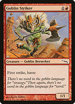 Goblin Striker from Mirrodin painted by Kevin Dobler